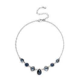 Roman Looking Glass Sapphire Multi-Shape Bezel Glass Necklace