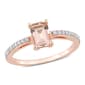 Gemstone Classics&#40;tm&#41; Rose Gold Emerald-Cut Morganite Ring - image 1