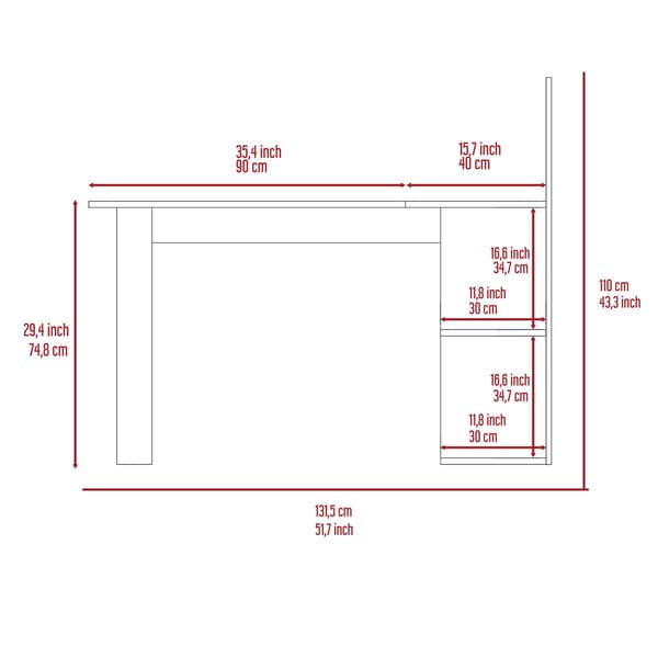 FM FURNITURE Fresno L-Shaped Computer Desk