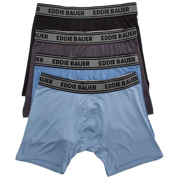 Mens Eddie Bauer(R) 4pk. Microfiber Boxer Briefs - Blue/Black - image 