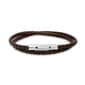 Mens Brown Leather Braided Wrap Bracelet - image 1
