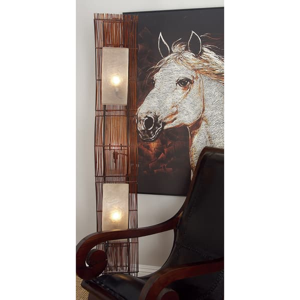 9th & Pike&#174; Brown Bamboo Coastal Floor Lamp