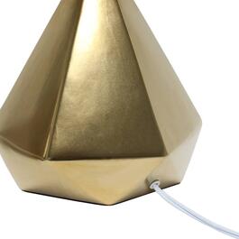 Simple Designs Solid Pyramid Metallic Base Table Lamp