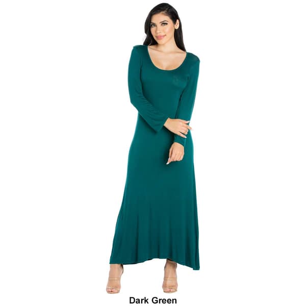 Womens 24/7 Comfort Apparel Long Sleeve Maxi Dress