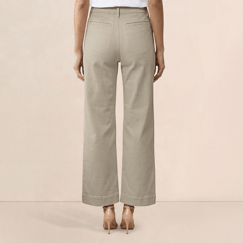 Womens Draper James Front Patch Pocket Cropped Wide Leg Pants