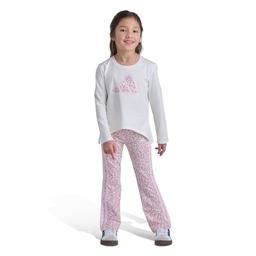 Girls (4-6X) adidas Long Sleeve Tee Allover Print Cotton Cheetah