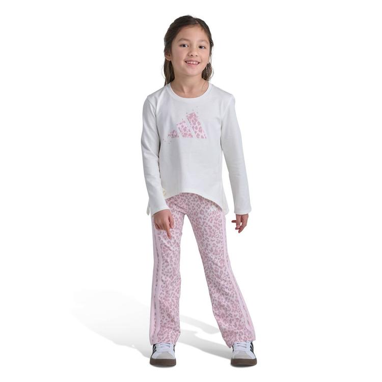 Girls (4-6X) adidas Long Sleeve Tee Allover Print Cotton Cheetah