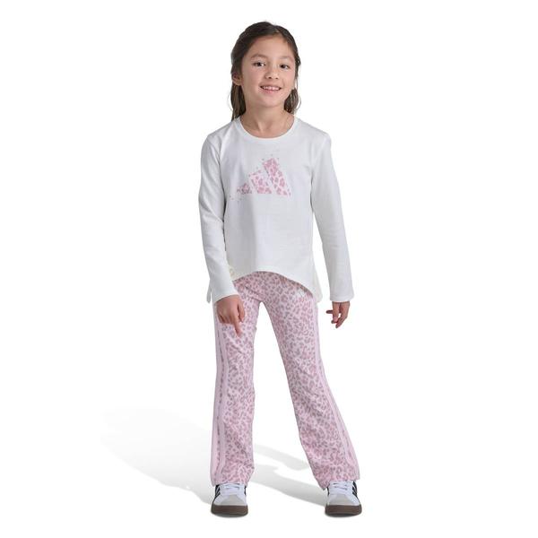 Girls (4-6X) adidas Long Sleeve Tee Allover Print Cotton Cheetah - image 