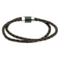 Mens Lynx Stainless Steel Leather &amp; Carbon Bracelet - image 1