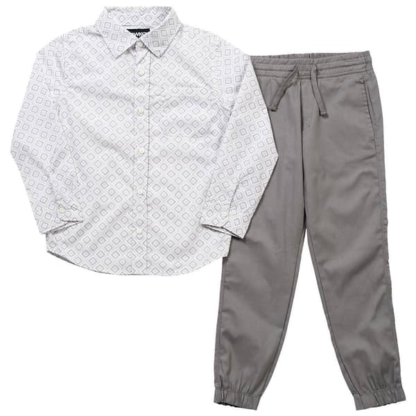 Boys &#40;8-12&#41; Tony Hawk 2pc. Button Down & Joggers Set - White - image 