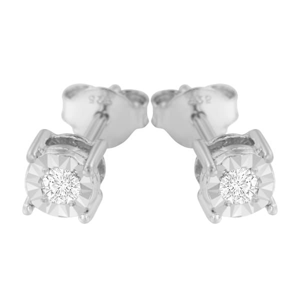 Diamond Classics&#8482; Sterling Silver 1/10ctw. Stud Earrings