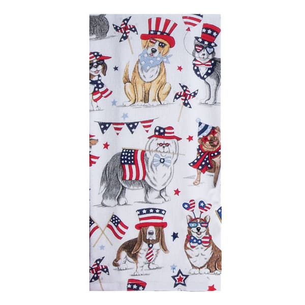 Kay Dee Patriotic Dogs Dual Purpose Terry Kitchen Towel - image 