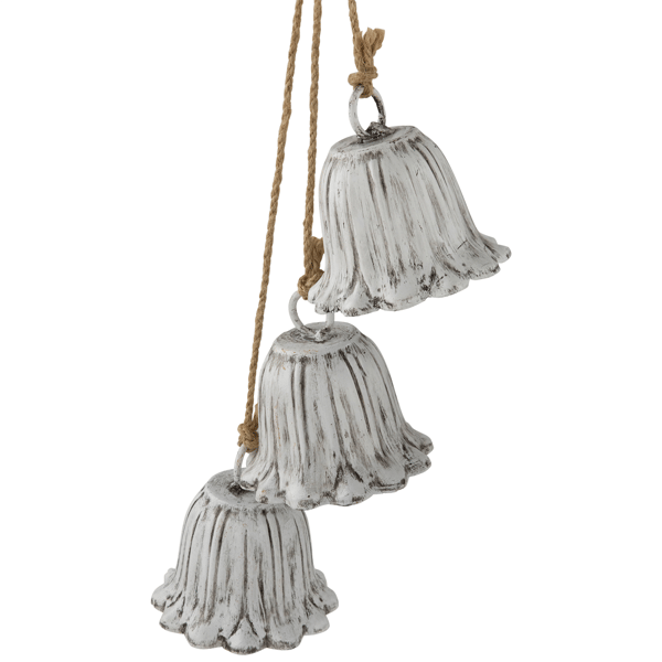 Northlight Trio White Fluted Christmas Bells  - Set of 2 - image 
