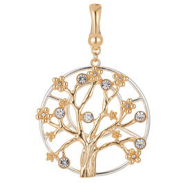Wearable Art Two-Tone Tree of Life w/ Crystals Enhancer Pendant