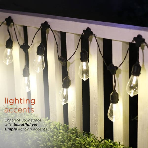 Alpine 10pc Vintage Edison Bulb String Lights w/ Timer & LEDs