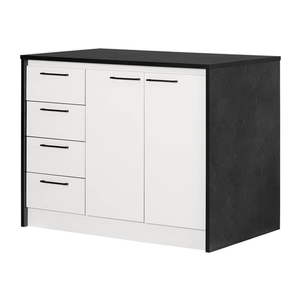 South Shore Myro Faux Black Stone Kitchen Island