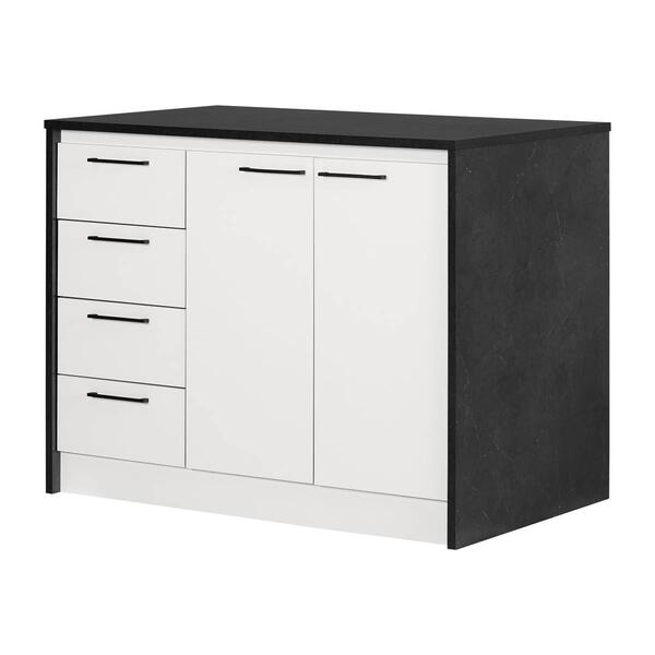 South Shore Myro Faux Black Stone Kitchen Island - image 