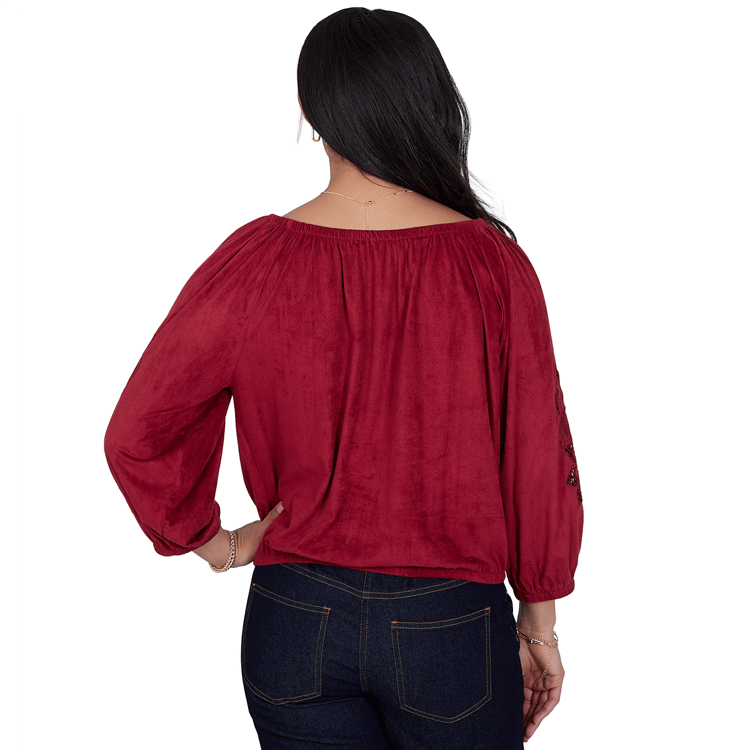 Womens Ruby Rd. English Countryside Floral Cutout Blouse