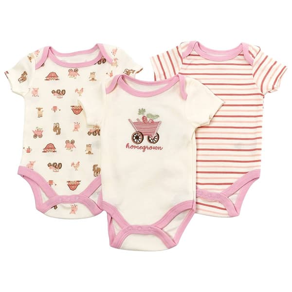 Baby Girl (NB-9M) Chick Pea 3Pk Farm Girl Bodysuit Set - image 
