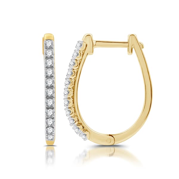 Nova Star&#40;R&#41; Gold Plated 1/4cttw. Lab Grown Diamond Hoop Earrings