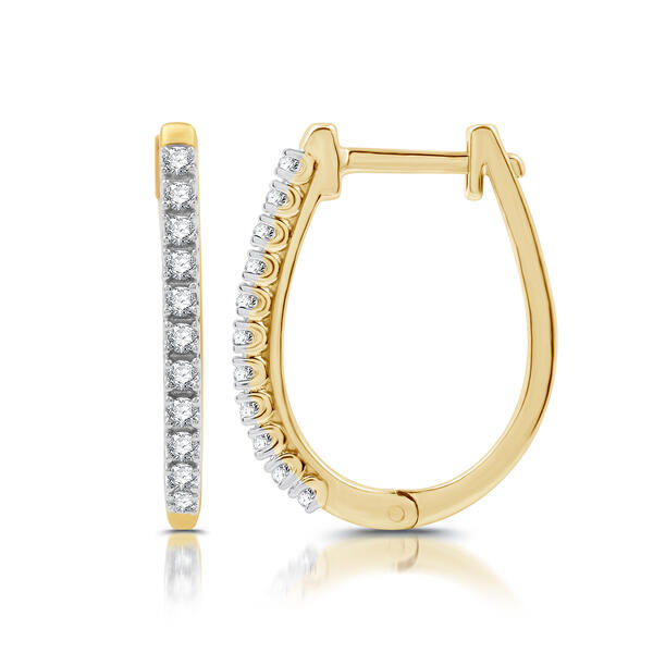 Nova Star&#40;R&#41; Gold Plated 1/4cttw. Lab Grown Diamond Hoop Earrings - image 