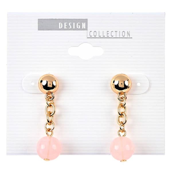 Design Collection Gold & Rose Beaded Dangle Earrings
