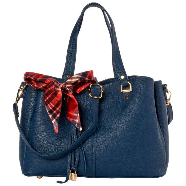 DS Fashion Triple Compartment Satchel w/ Bow Scarf - image 