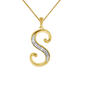 Marsala Gold Plated 1/10ctw. Diamond Initial S Pendant - image 1