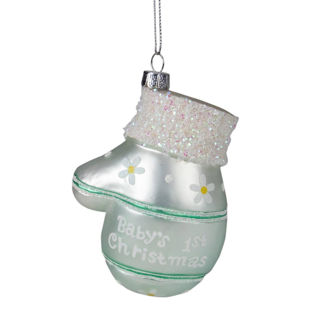Northlight Seasonal Baby’s 1st Christmas Mitten Ornament
