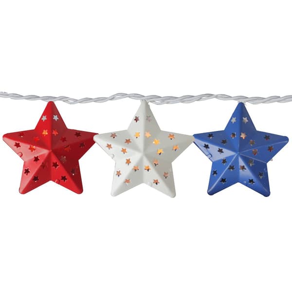 Northlight Seasonal 10ct. 4th of July Metal Star String Lights - image 
