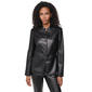 Womens DKNY Button Front Faux Leather Jacket - image 1