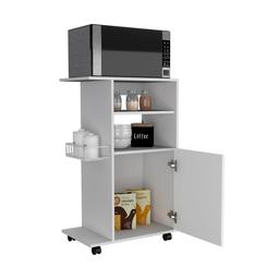 FM FURNITURE Columba White Kitchen Cart