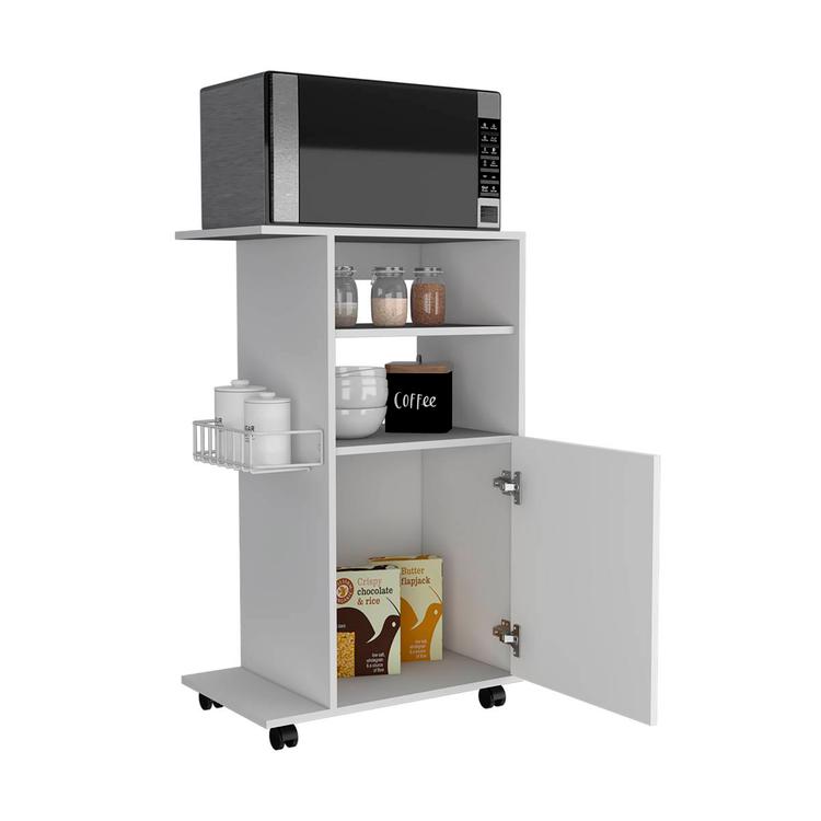 FM FURNITURE Columba White Kitchen Cart