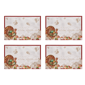 Threadmade Holiday Turkey Bordered Fall Placemat - Set of 4 - image 1