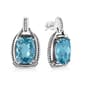 Haus of Brilliance Blue Topaz Diamond Dangle Earrings - image 5