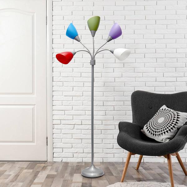 Simple Designs Contemporary Medusa Multi 5 Light Gooseneck Lamp