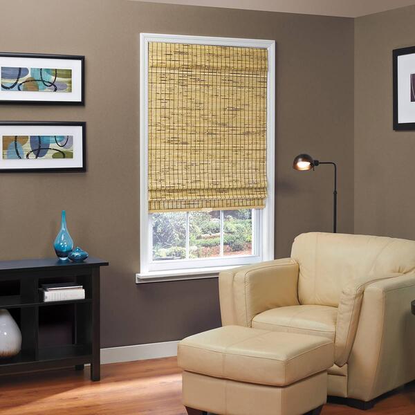 4in. Bamboo Roman Burnout Cordless Shades - image 