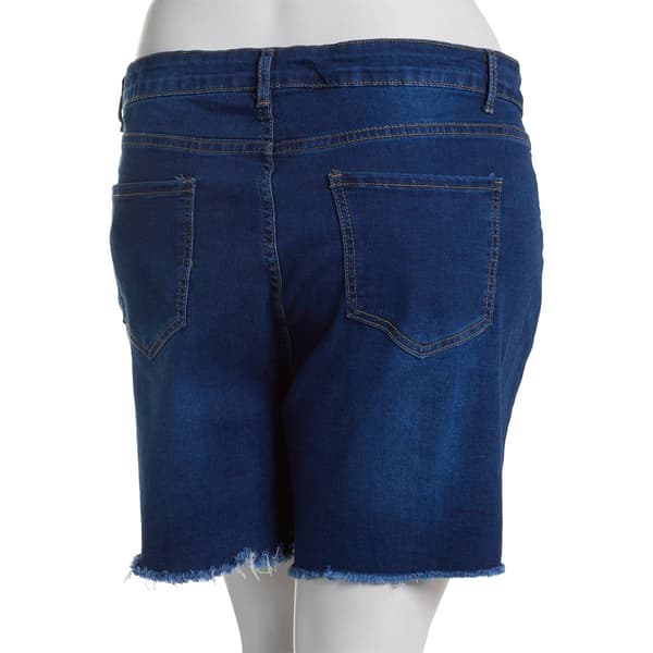 Juniors Plus California Vintage Destructed Fray Hem Shorts