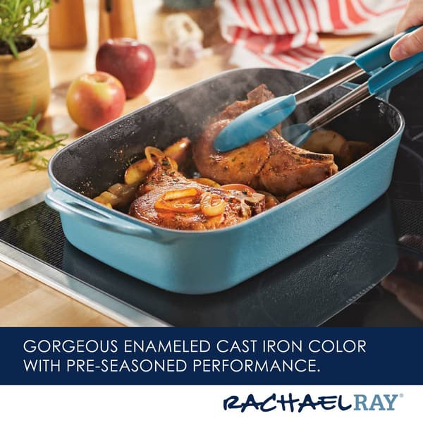 Rachael Ray Premium RUST-RESISTANT&#8482; Cast Iron Roasting Pan-9-Inch