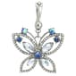 Wearable Art Silver-Tone Blue Glass Stone Butterfly Enhancer - image 1