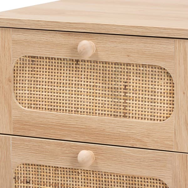 Baxton Studio Elsbeth Light Brown Wood 1-Drawer End Table