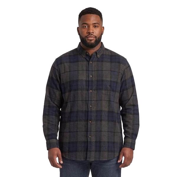 Mens Big & Tall Mountain Ridge Flannel Shirt-Black/Blue/Charcoal - image 