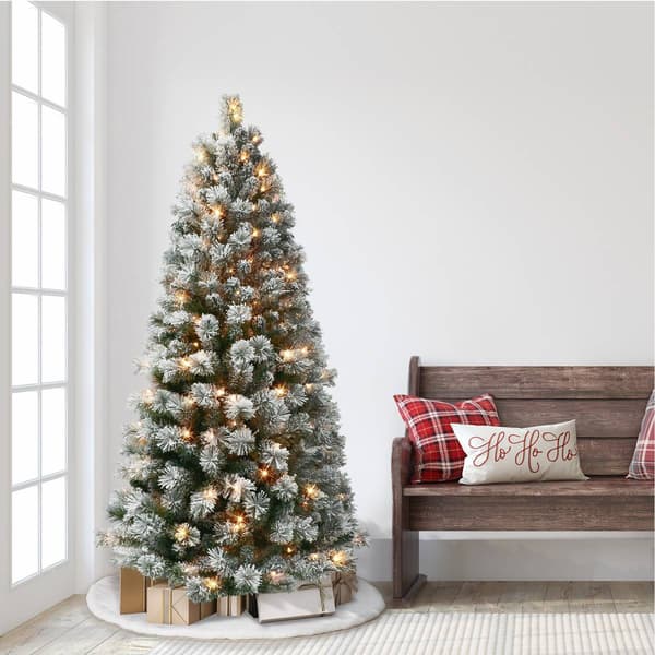 Puleo International 6ft. Pre-Lit Spruce Christmas Tree