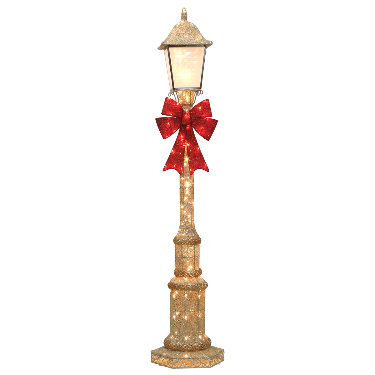 Puleo International 84in. Pre-Lit Warm White Outdoor Lamp Post