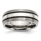 Mens Endless Affection(tm) Sterling Silver Inlay 8mm Wedding Band - image 1
