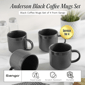 Sango Anderson Black Ceramic 16.5oz.Coffee Mugs - Set of 4 - image 5