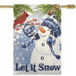 Northlight 40in. Snowman "Let it Snow" Christmas House Flag - image 1