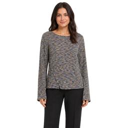 Womens Zac & Rachel Long Sleeve Melange Rib Knit Sweater