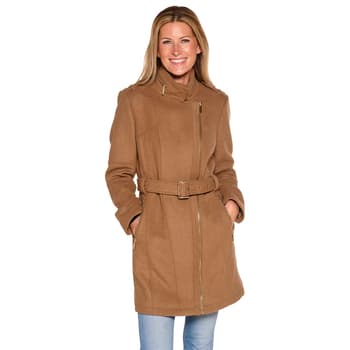 Womens Michael Kors Asymmetrical Belted Wool Coat - Boscov's