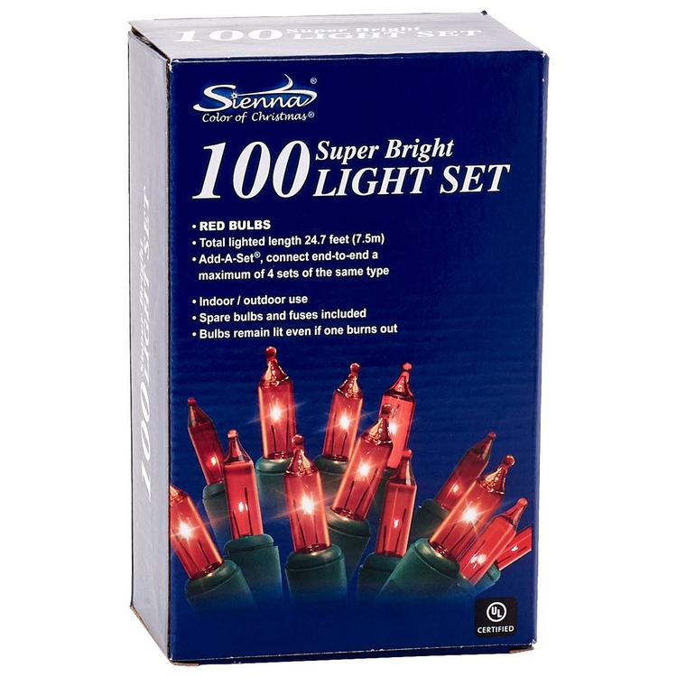 Sienna Super Bright Red 100 Light Set